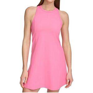 Dkny Sport Women's Regular Fit Racerback Sleeveless Tennis Dress Pink New